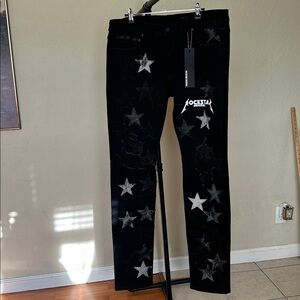 Black‎ Jeans with Star Pattern By ROCKSTAR ORIGINAL black size 36